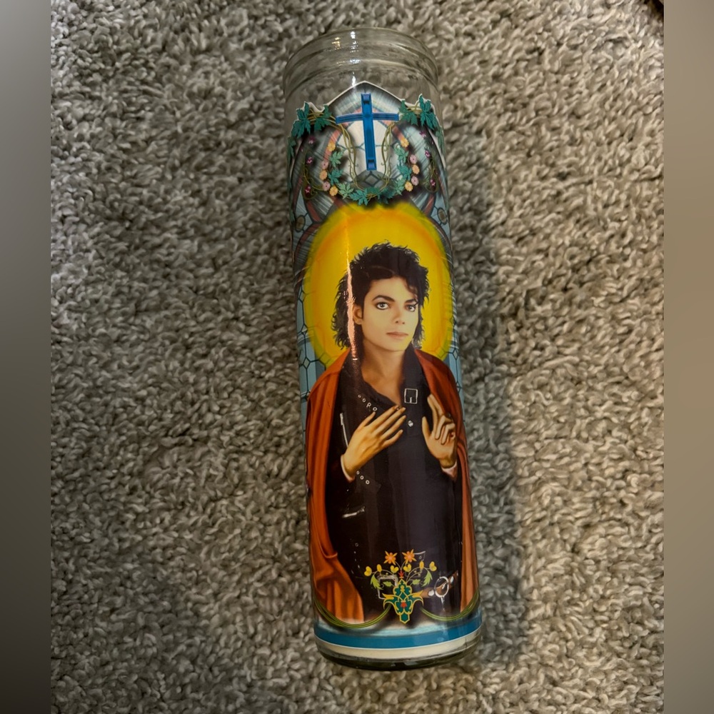 Decorative Candle with Iconic Portrait of Michael Jackson